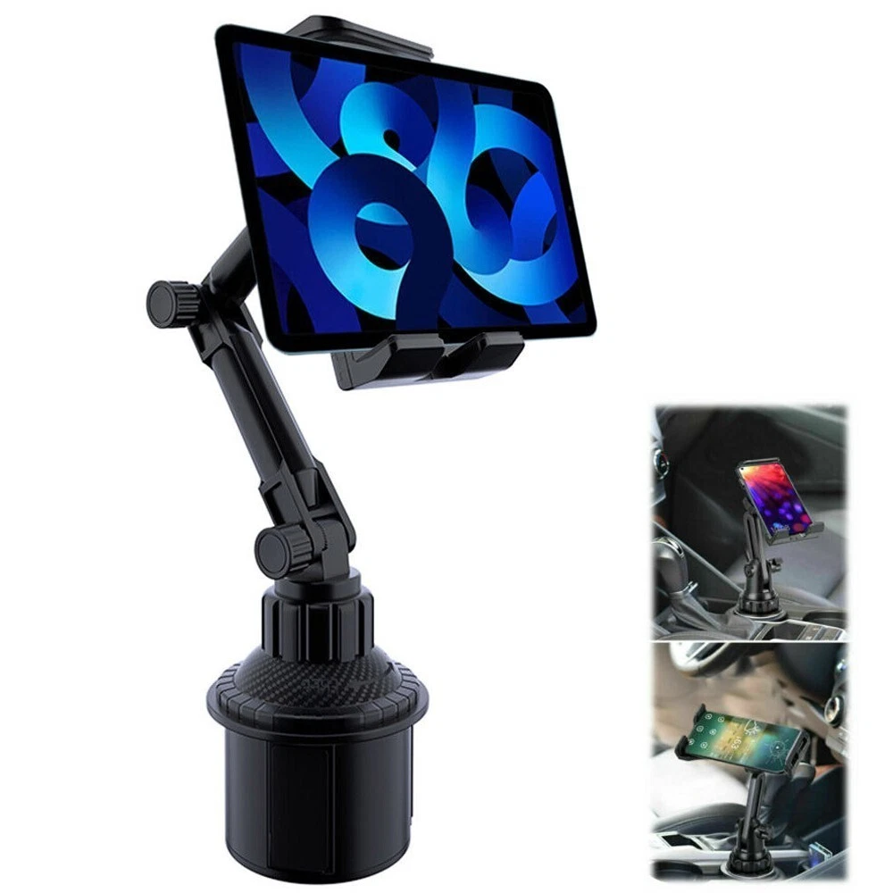 Universal Car Cup Holder Mount for iPhone, iPad & Tablets (4.7–12.9″)