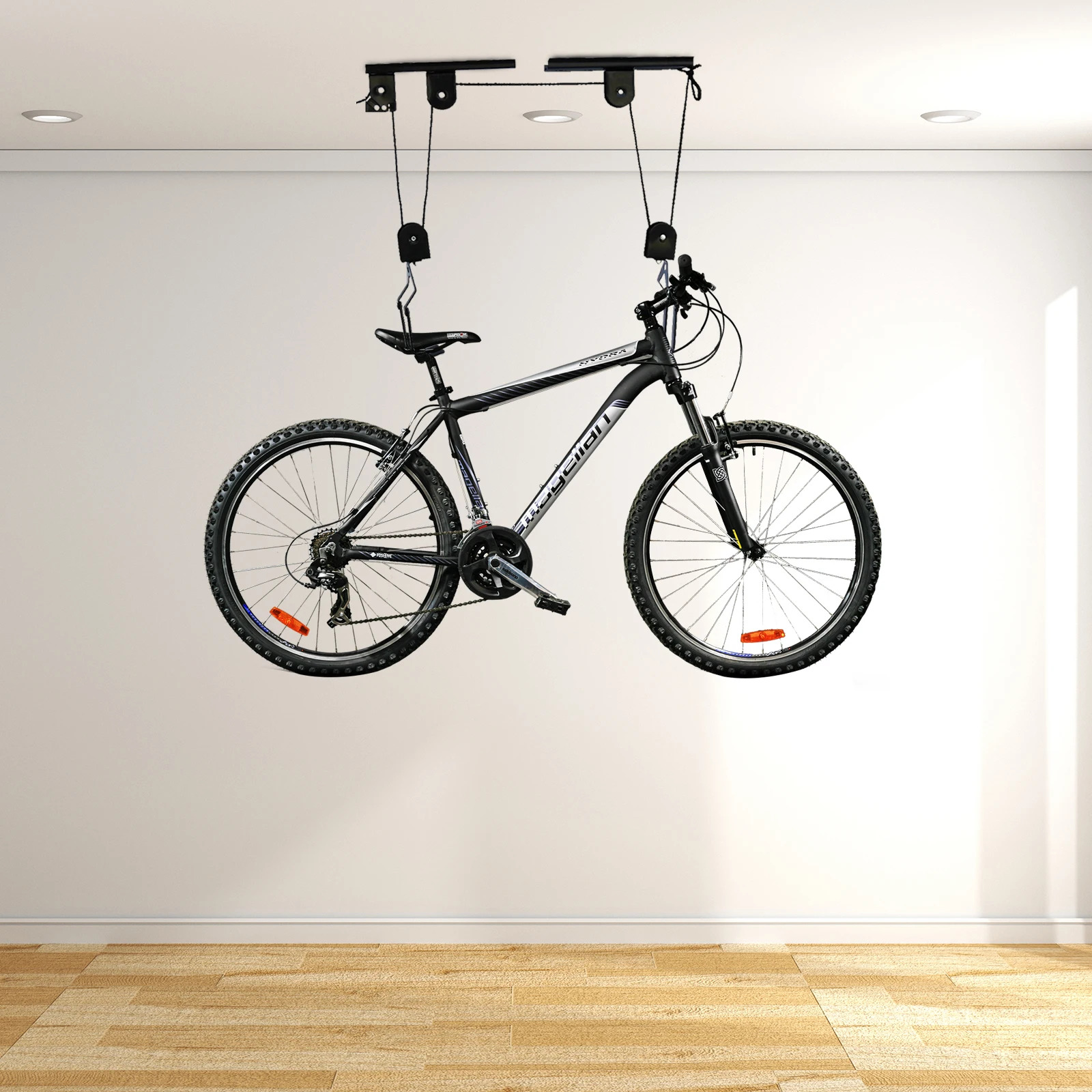 Ceiling Bike Lift Hoist – Heavy Duty Garage Storage Pulley System with Hooks