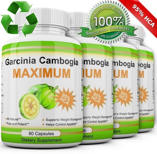 4X Pack GARCINIA CAMBOGIA 95% HCA 3000mg Daily Weight Loss Diet Pills Fat Burner