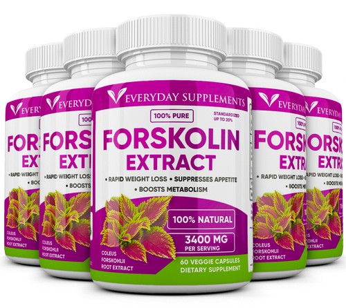 5 x Forskolin Maximum Strength 100% Pure 3400mg Rapid Results! Forskolin Extract