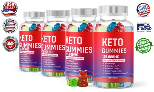4 x Keto Slimming Gummies 175,000mg Apple Cider Vinegar ACV Weight Loss 60 USA
