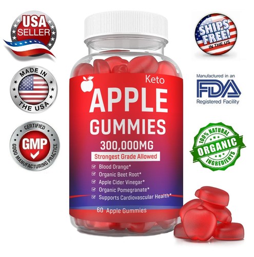 Keto Slimming Gummies 300,000mg Apple Cider Vinegar ACV Weight Loss 60 Gummy USA