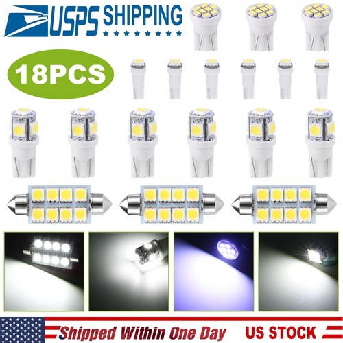 18_T10/T5/41 Festoon LED Interior License Light Package Kit For 12V DC Cars US