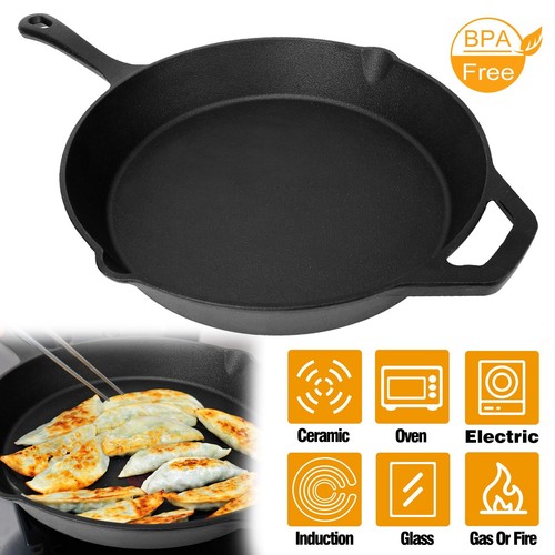 Cast Iron Skillet Kitchen Pot Cookware Nonstick Frying Pan Oven Heat-Resistant