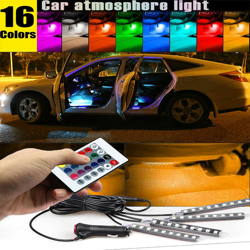 RGB LED Car Interior Accessories Floor Decorative Atmosphere Strip Lamp Lights