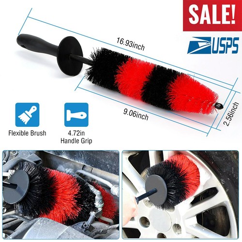17" Car Auto Motorcycle Wheel Rim Tire Cleaning Brush Washing Tools Easy Clean