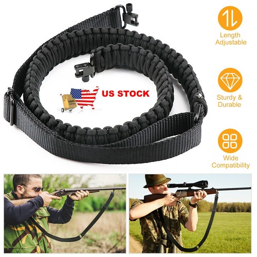 Tactical Paracord Rifle Gun 2 Point Sling Shotgun Crossbow Strap Belt Adjustable