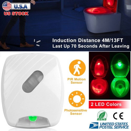 Toilet Night Bright Light LED Motion Activated Sensor Bathroom Bowl Lamp 2 Color