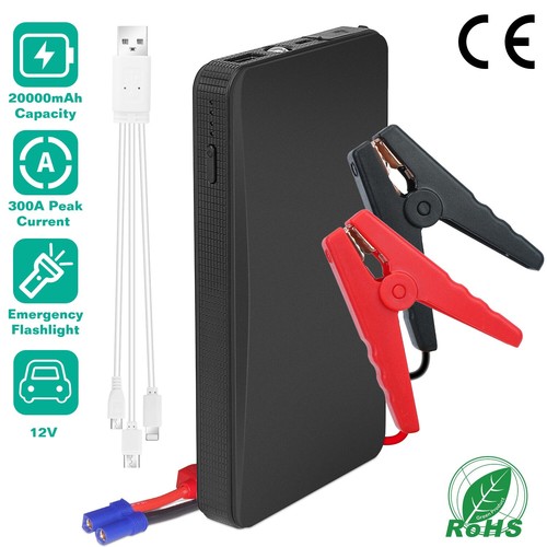 Car Jump Starter Portable Battery Charger USB Power Bank 20000mAh LED Flashlight