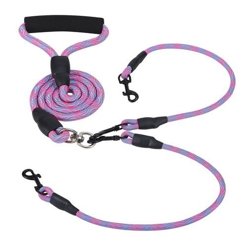 Dual Double Dog Leash No Tangle Coupler Nylon Leash for Two Medium/Small Dogs US