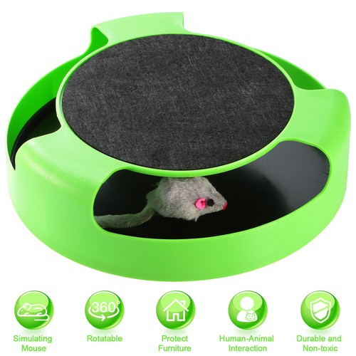CAT KITTEN CATCH THE MOUSE PLUSH MOVING TOY SCRATCHING CLAW CARE MAT PLAY TOY US