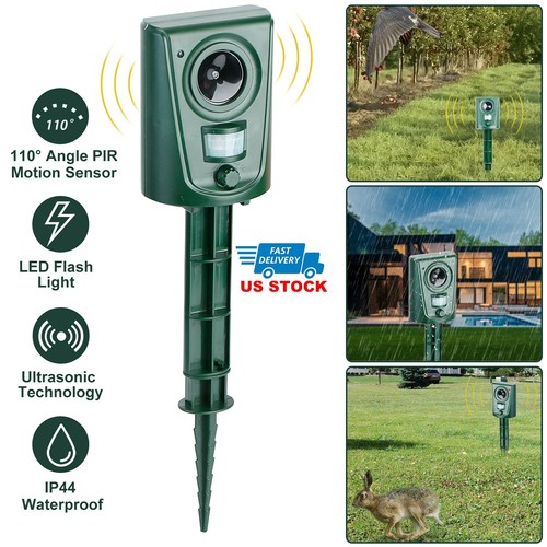 Ultrasonic Animal Repeller Waterproof Motion Sensor Outdoor Cat Dog Repellent