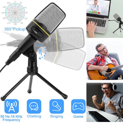 Microphone Kit Mic Tripod Audio Recording For Computer PC Phone Desktop Studio