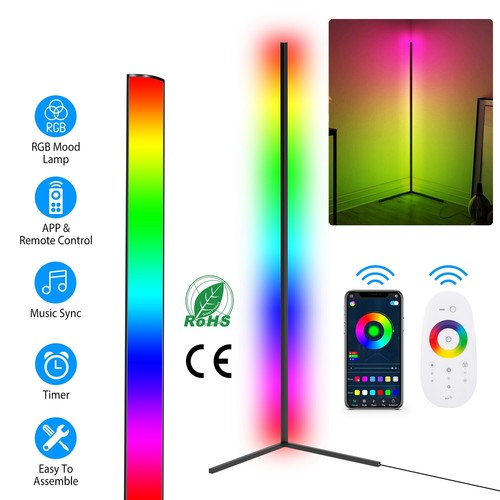 56in RGB Corner Lamp-Color Changing Lamp-LED Corner Floor Strip Light for Room
