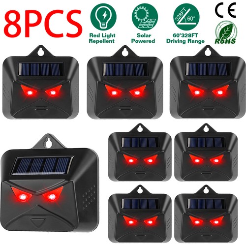 8Packs Solar Predator Fence Repellent Dog Raccoon Repeller for Farm Chicken Cage