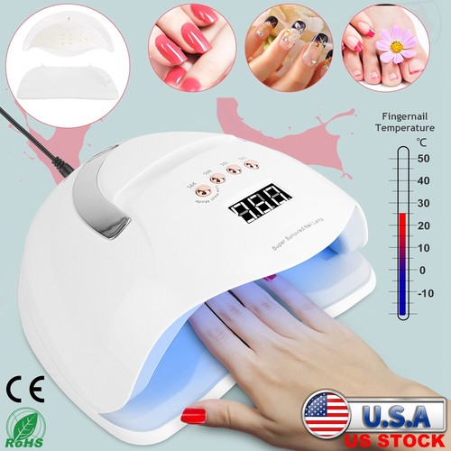 220W LED Nail Gel Dryer Lamp Fingernail Polish UV Light Manicure Curing Machine