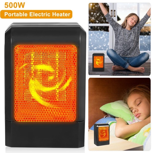 500W Electric Space Heaters Room Portable Ceramic Small Heater Fast Heating Fan