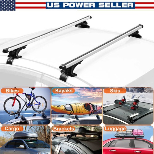 47'' Universal Top Roof Rack Cross Bars Luggage Aluminum For Car with Bare Roof