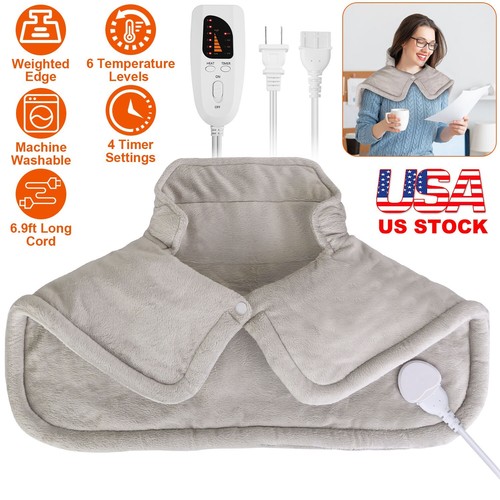 Electric Heating Pad Heat Therapy for Neck Shoulders Weighted Wrap Pain Relief