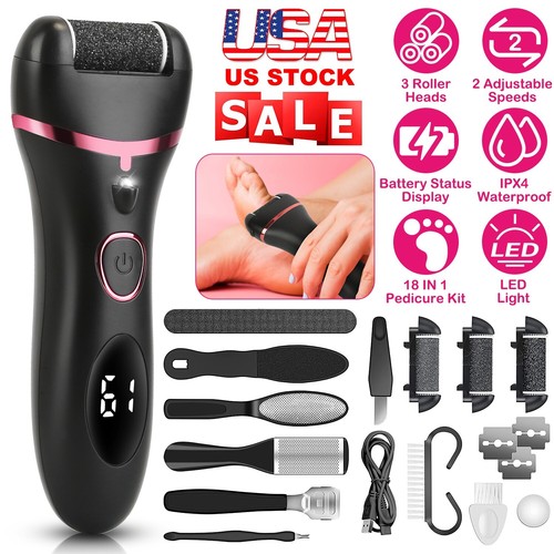 18 In 1 Pedicure Kit Electric Grinder Foot File Callus Remover Tool Rechargeable