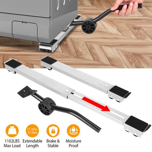 Furniture Dolly Roller Extendable Base Appliance Moving Tools 1102LBS w/ Pry Bar