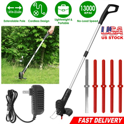 Electric Weed Eater Cutter Lawn Mower Cordless Grass String Trimmer with 5Blades
