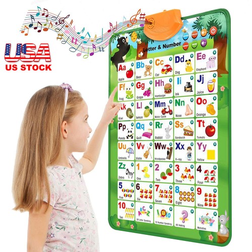 Electronic Reading Alphabet Wall Chart ABC 123 Singing Learning Poster for Kids