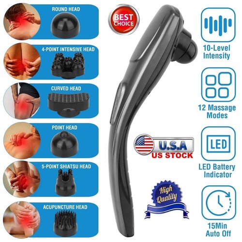 Handheld Back Massager Deep Tissue Rechargeable Cordless Electric Massager 2023