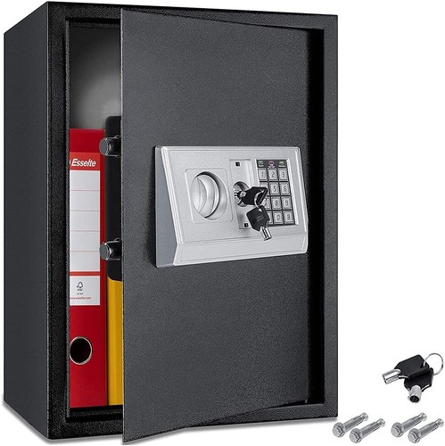 Large Digital Safe Box Keypad Lock Security Home Cash Safe With Emergency Key