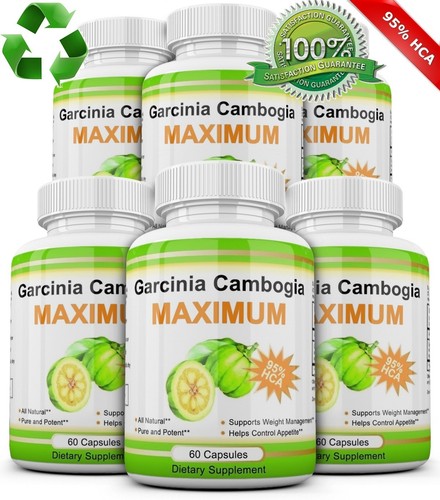 6X Pack GARCINIA CAMBOGIA 95% HCA 3000mg Daily Weight Loss Diet Pills Fat Burner