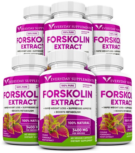 6 x Forskolin Maximum Strength 100% Pure 3400mg Rapid Results! Forskolin Extract