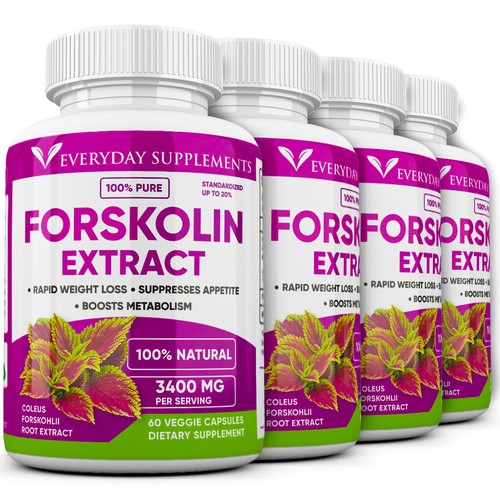 4 x Forskolin Maximum Strength 100% Pure 3400mg Rapid Results! Forskolin Extract