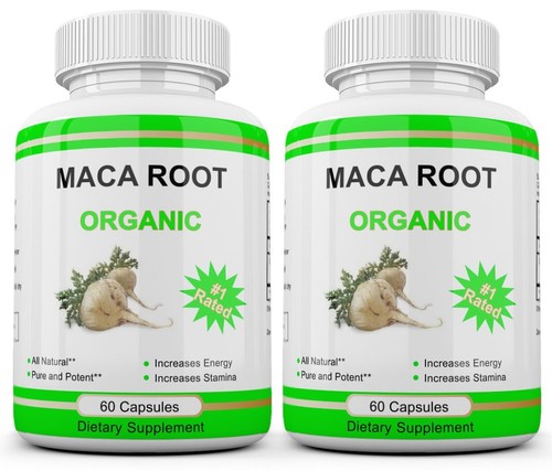 2 x MACA ROOT 1200 MG 60 capsules 100% Pure Extract ( lepidum mayenil ) 1200 mg