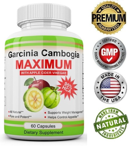 60 Caps Weight Loss Garcinia Cambogia Apple Cider Vinegar ACV Fat Burner Pills