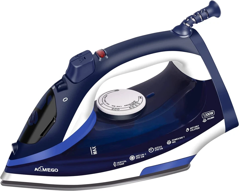 Steam Iron for Clothes Lightweight Portable Iron with Non Stick Ceramic