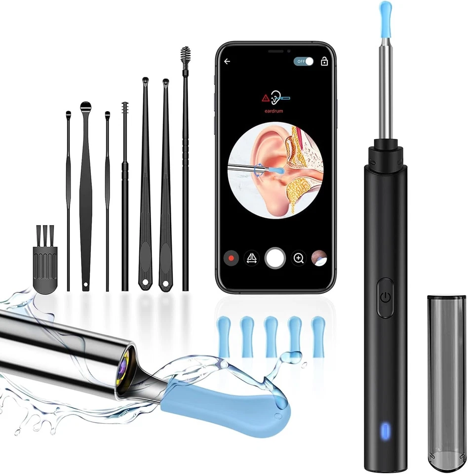 Ear Wax Removal, Ear Cleaner with Camera, 1296P HD Ear Otoscope with 6 LED Light